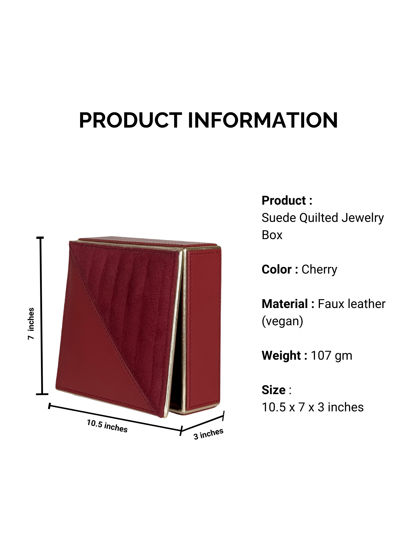 Suede Quilted Jewelry Box