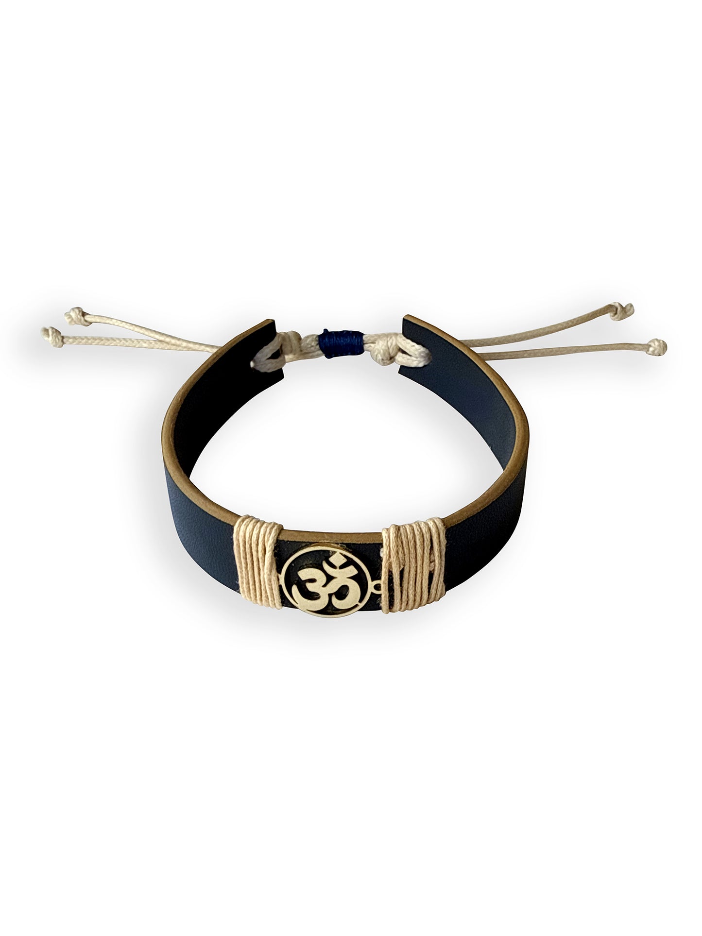 Blue Om Vegan Leather Band