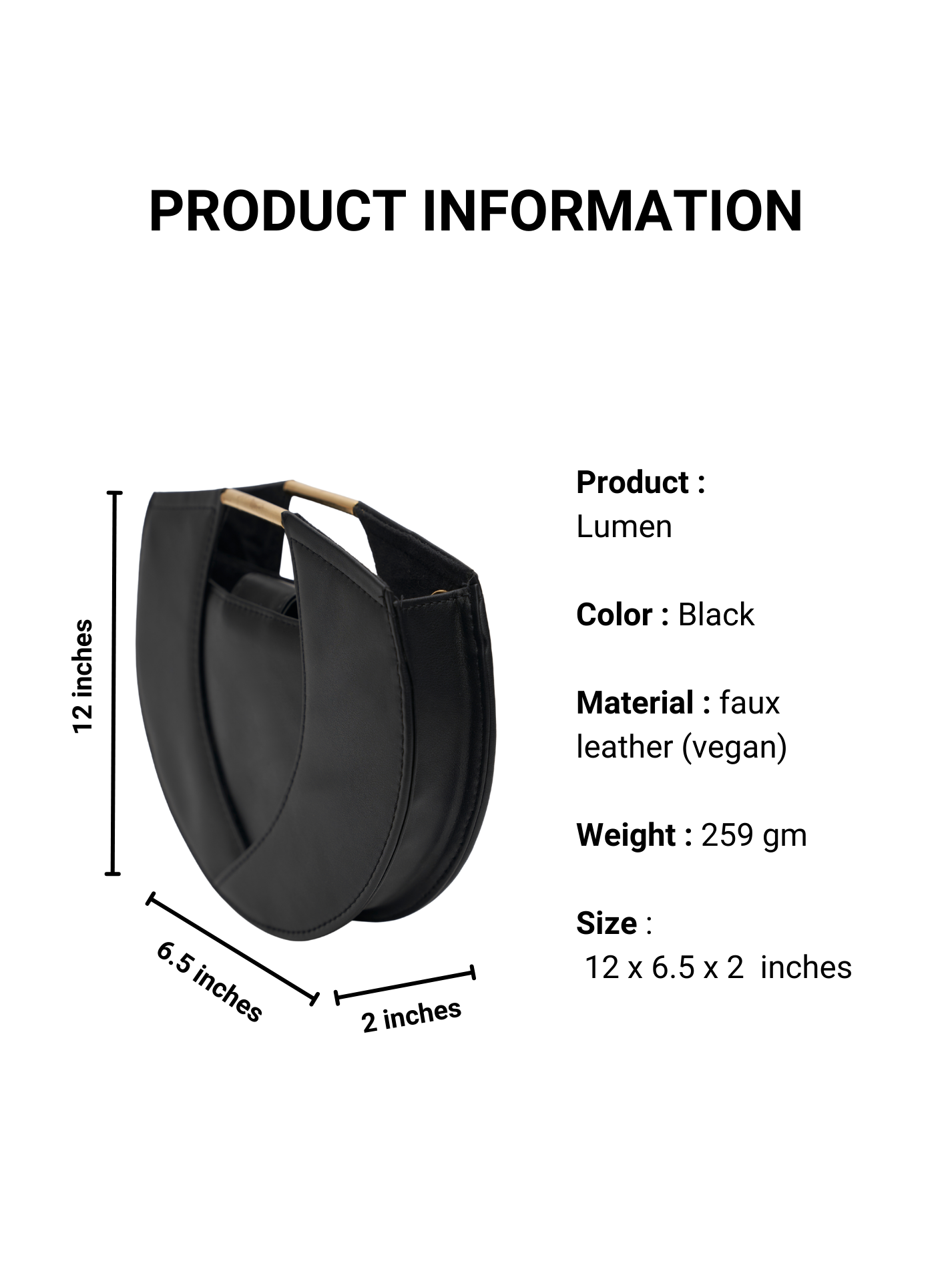 Black Lumen Handbag