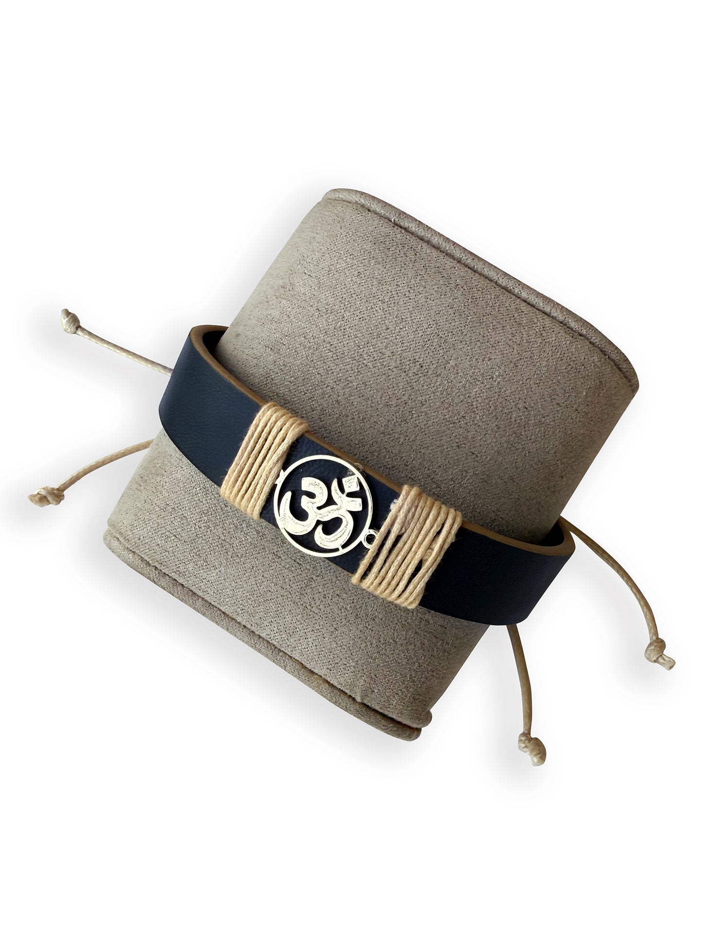 Blue Om Vegan Leather Band