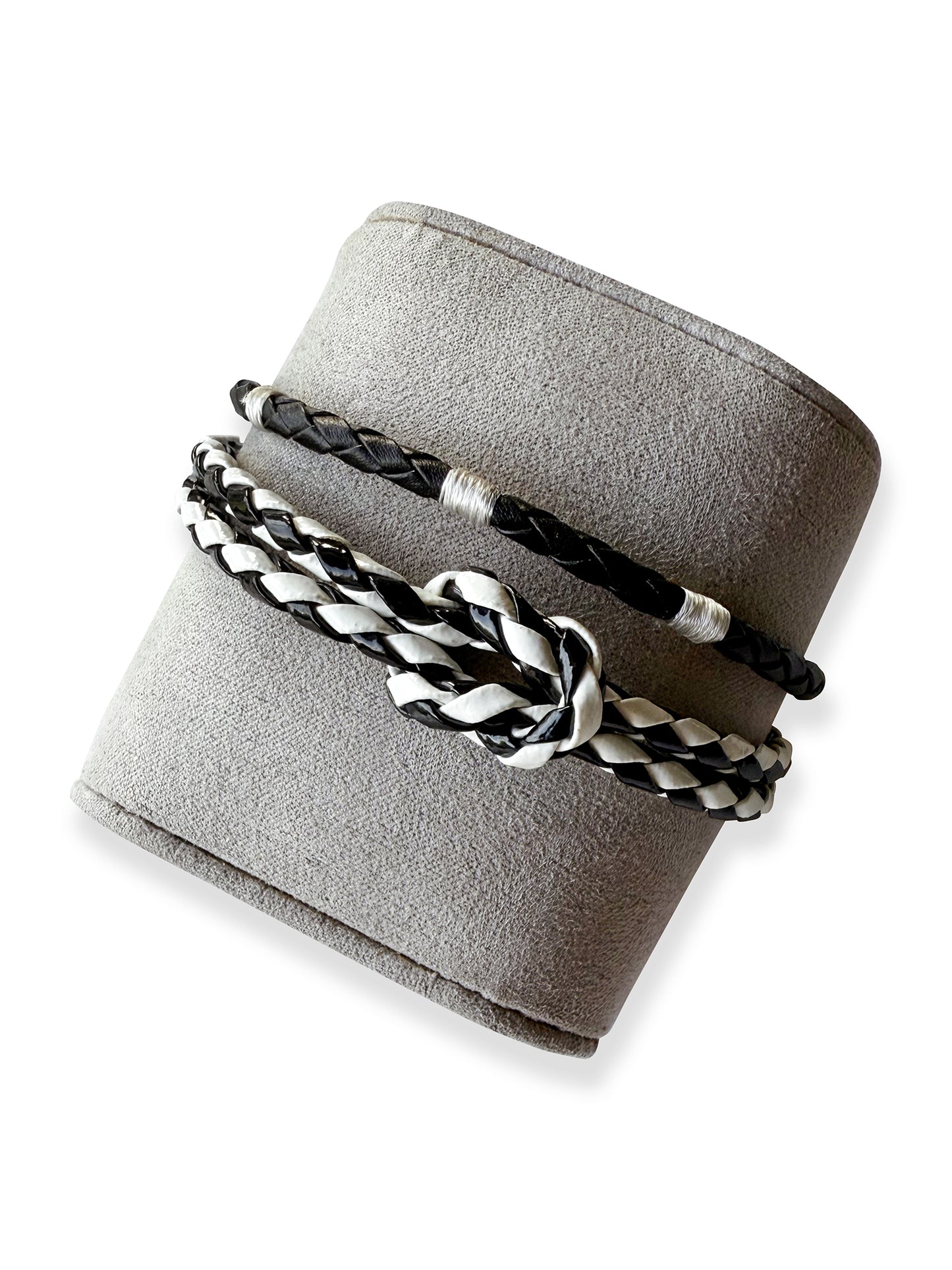 Black & White Vegan Leather Band