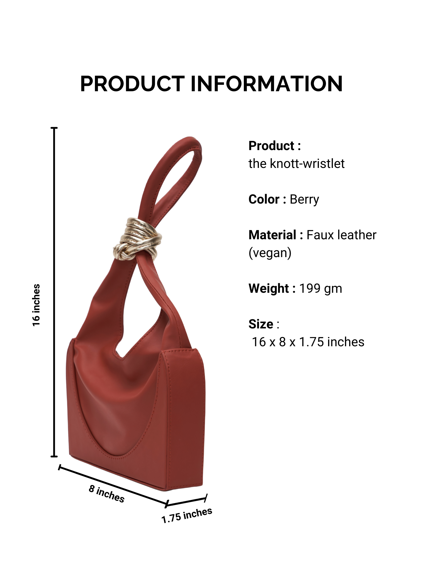 The knott wristlet - Berry
