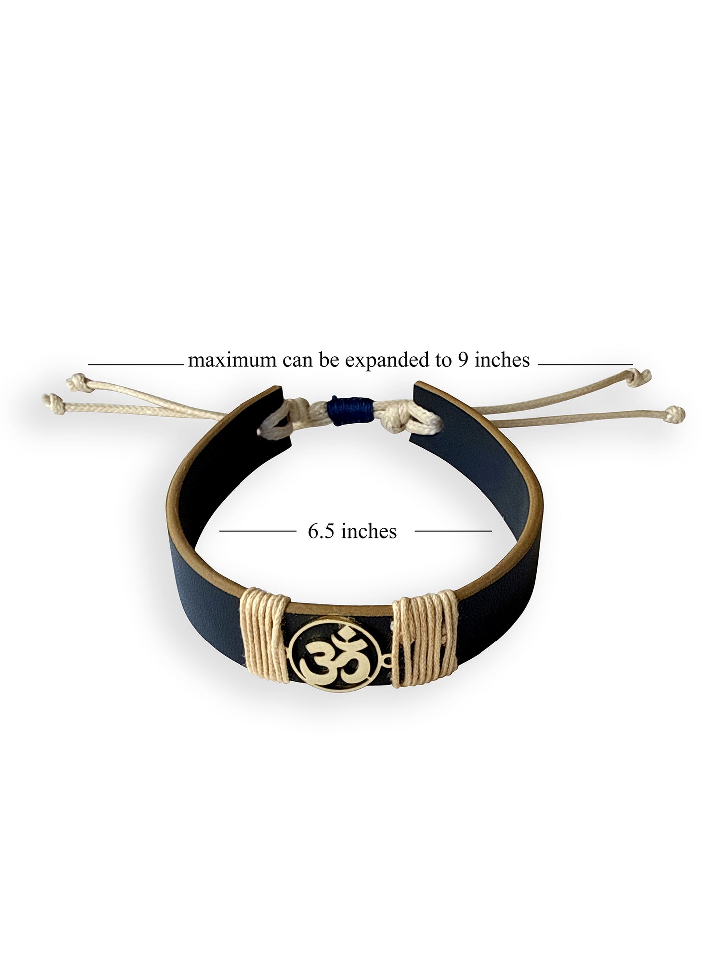 Blue Om Vegan Leather Band