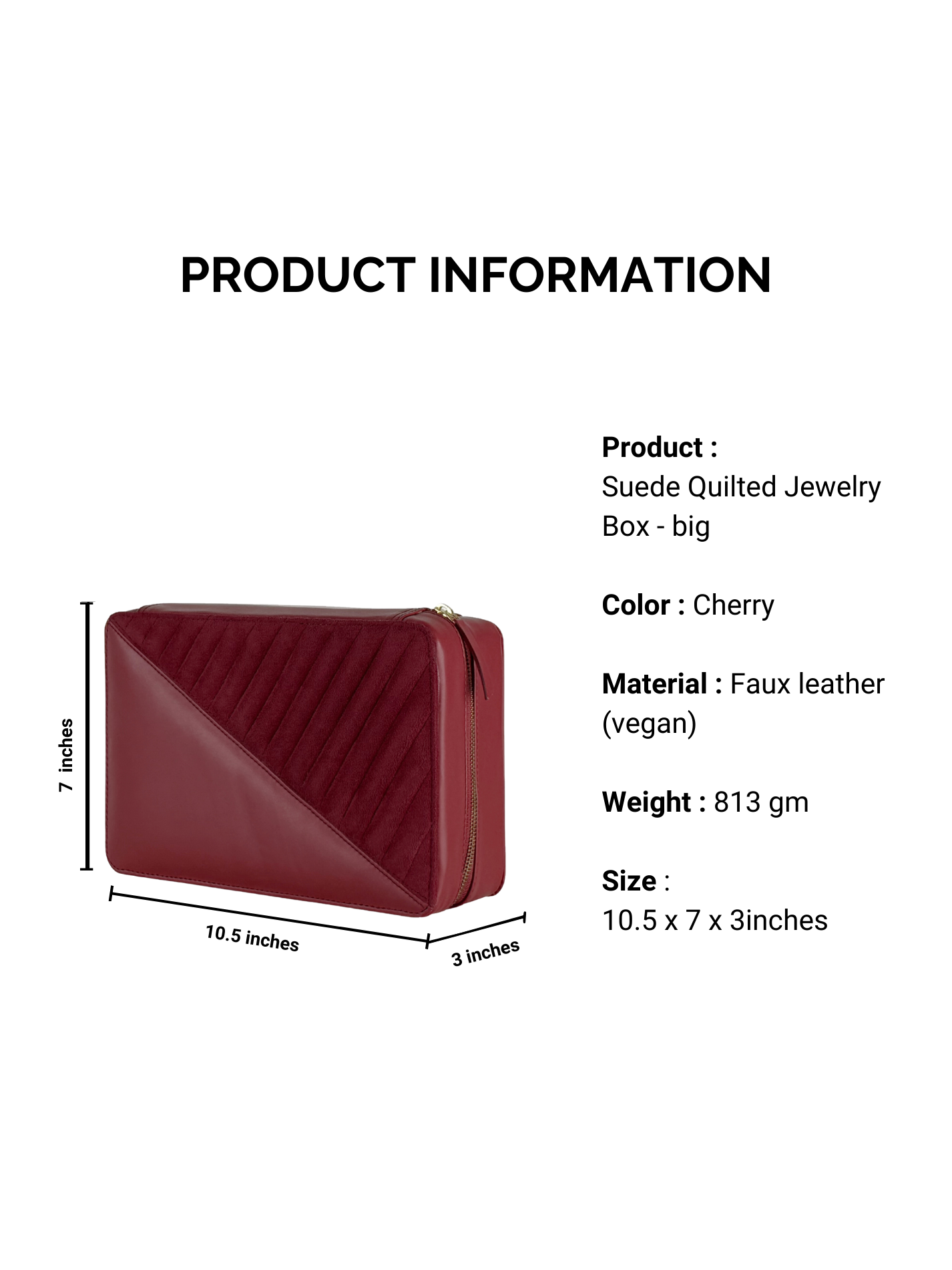 Quilted Suede Jewelry Box : big