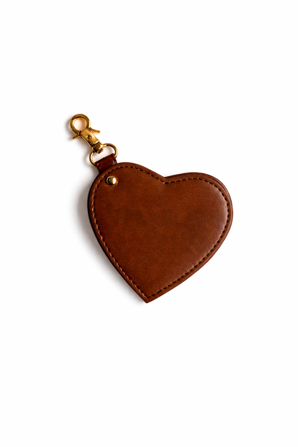 Brown Heart Mirror Bag Charm