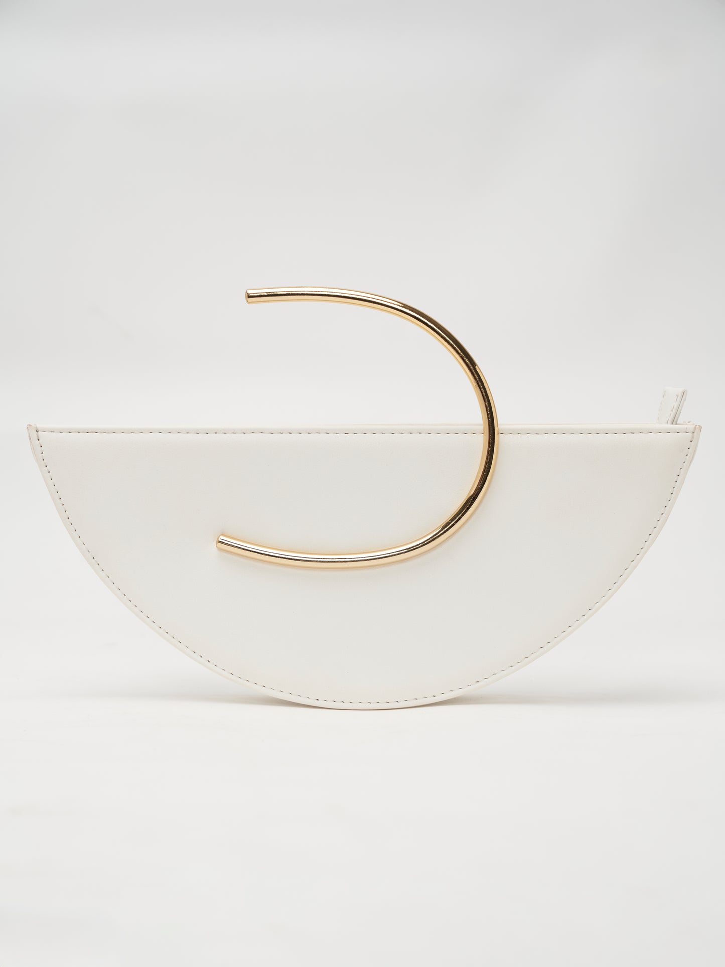 Gold Arch Handbag - White