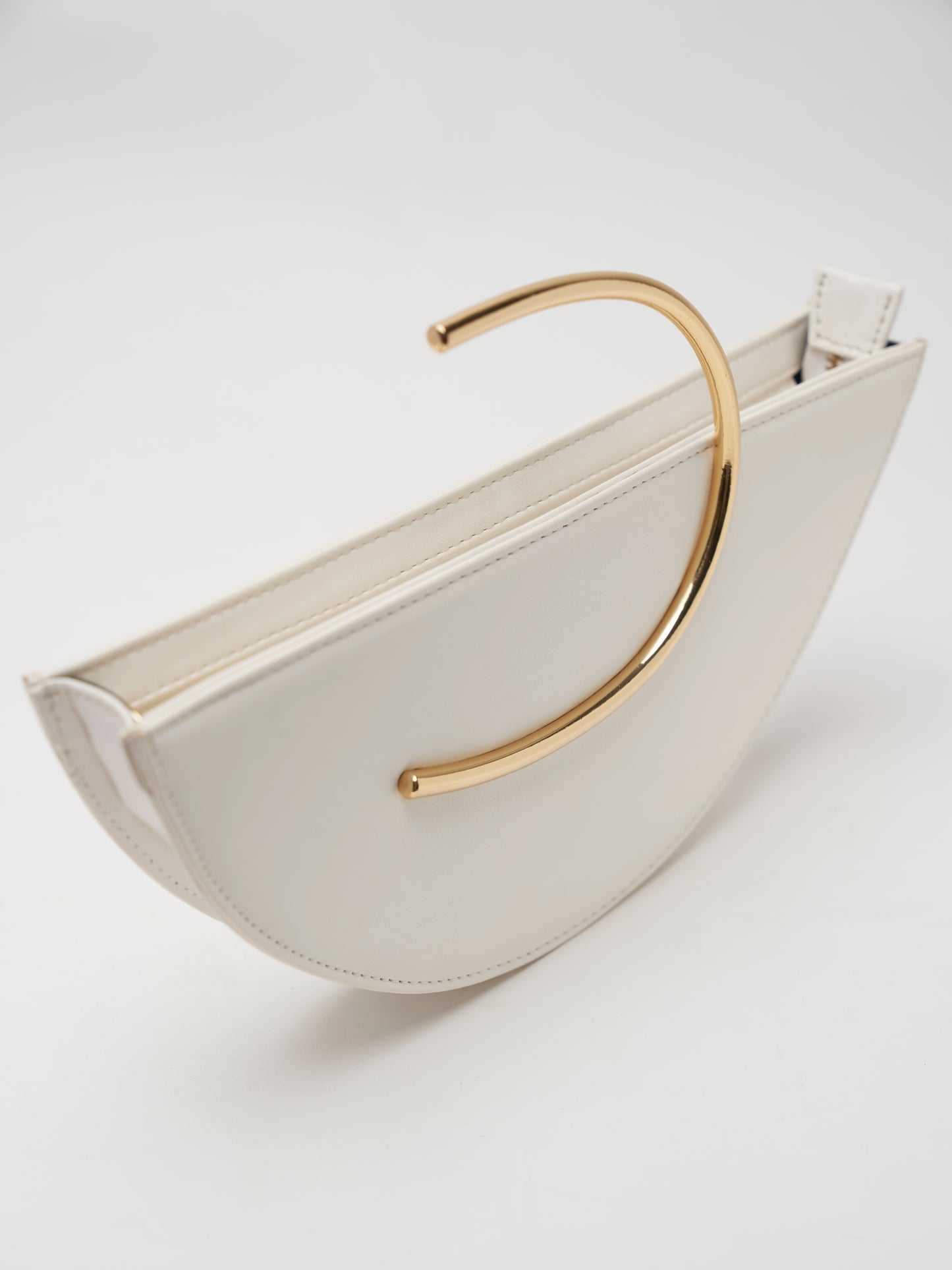 Gold Arch Handbag - White