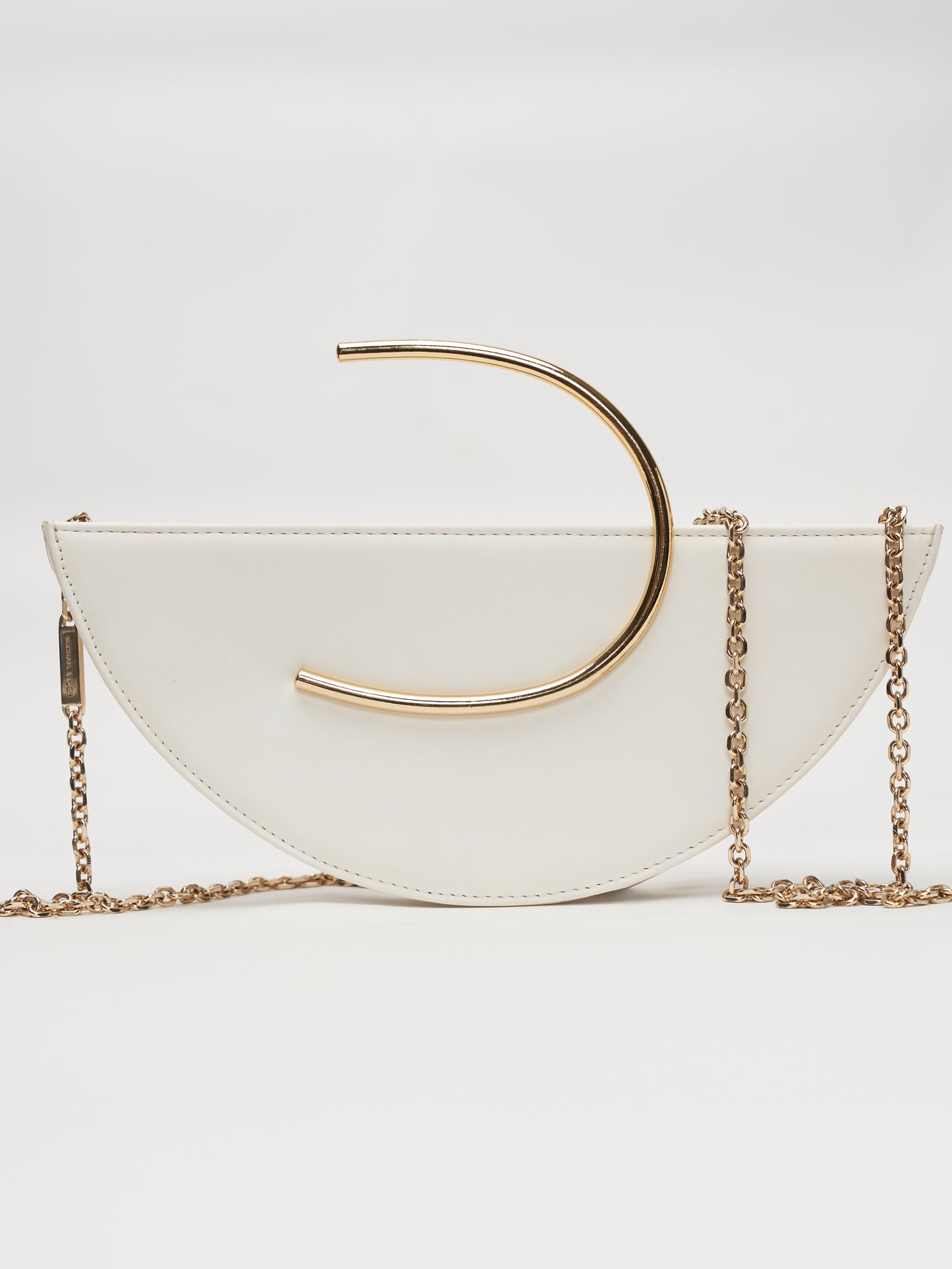 Gold Arch Handbag - White