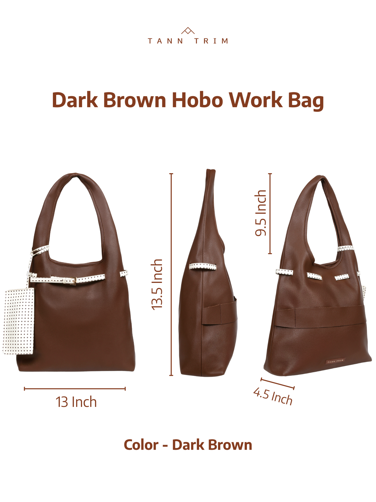 Dark Brown Hobo Work Bag
