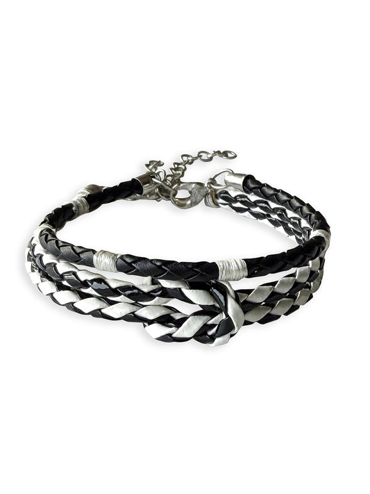 Black & White Vegan Leather Band