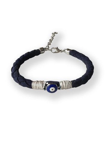 Blue Suede Evil Eye Vegan Leather Band