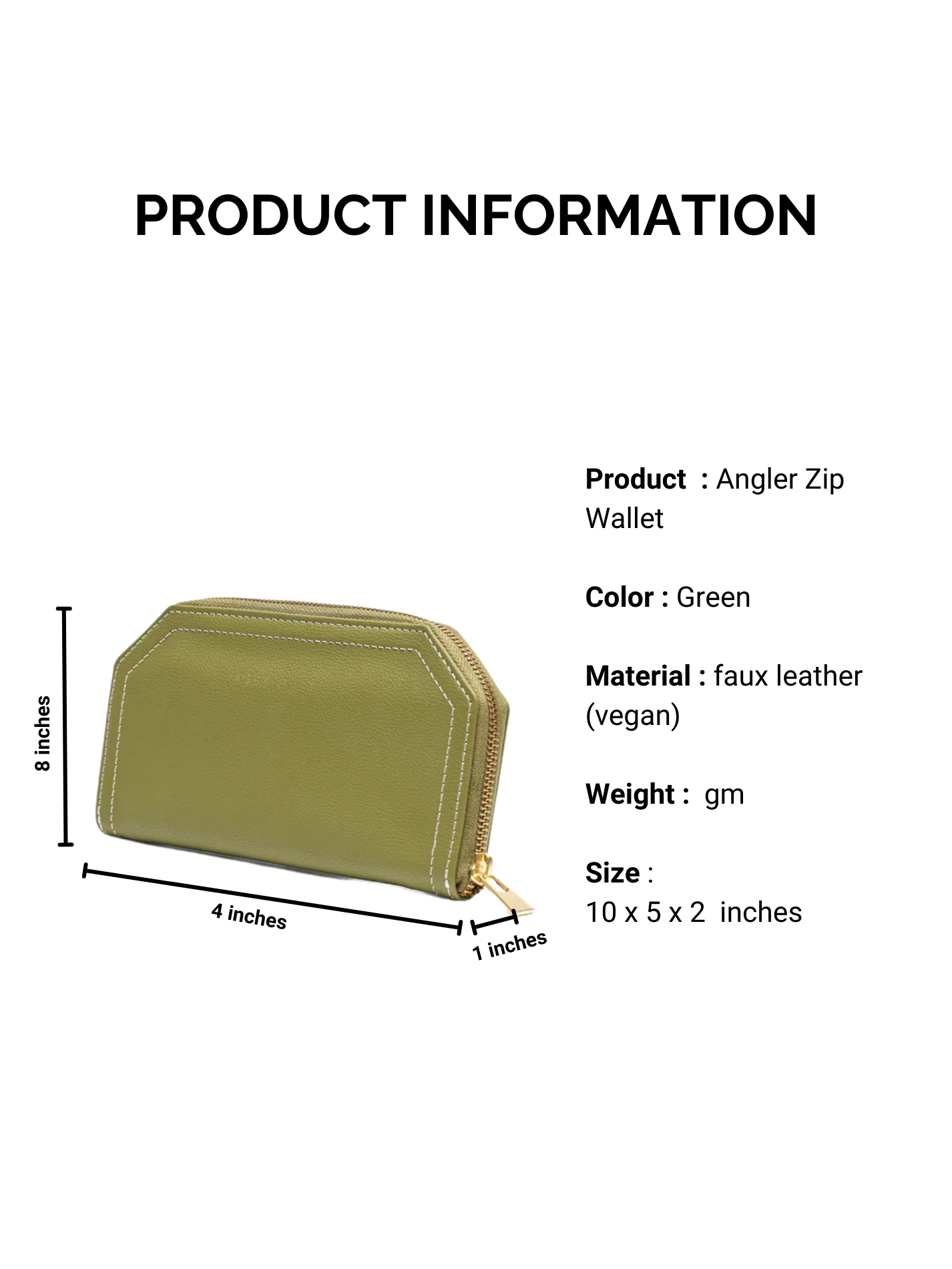 Angler Zip Wallet: Green