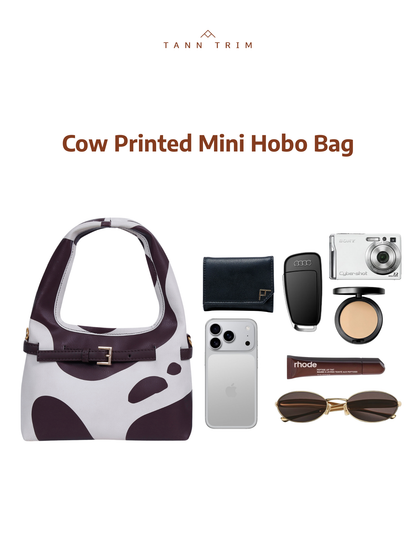 Cow Printed Mini Hobo Bag