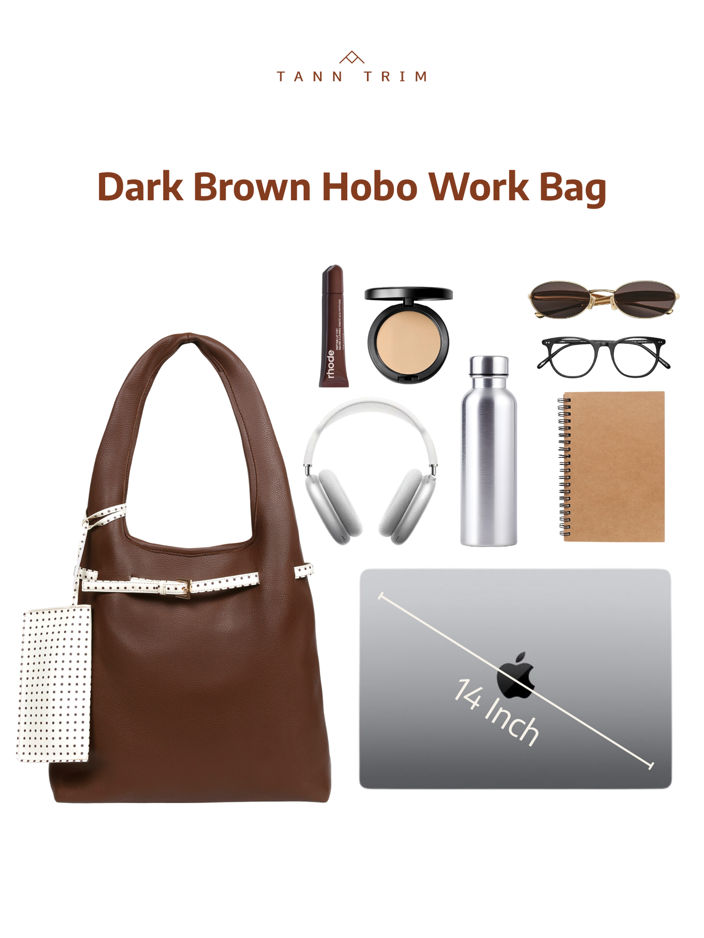Dark Brown Hobo Work Bag
