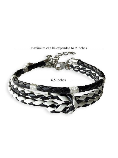 Black & White Vegan Leather Band
