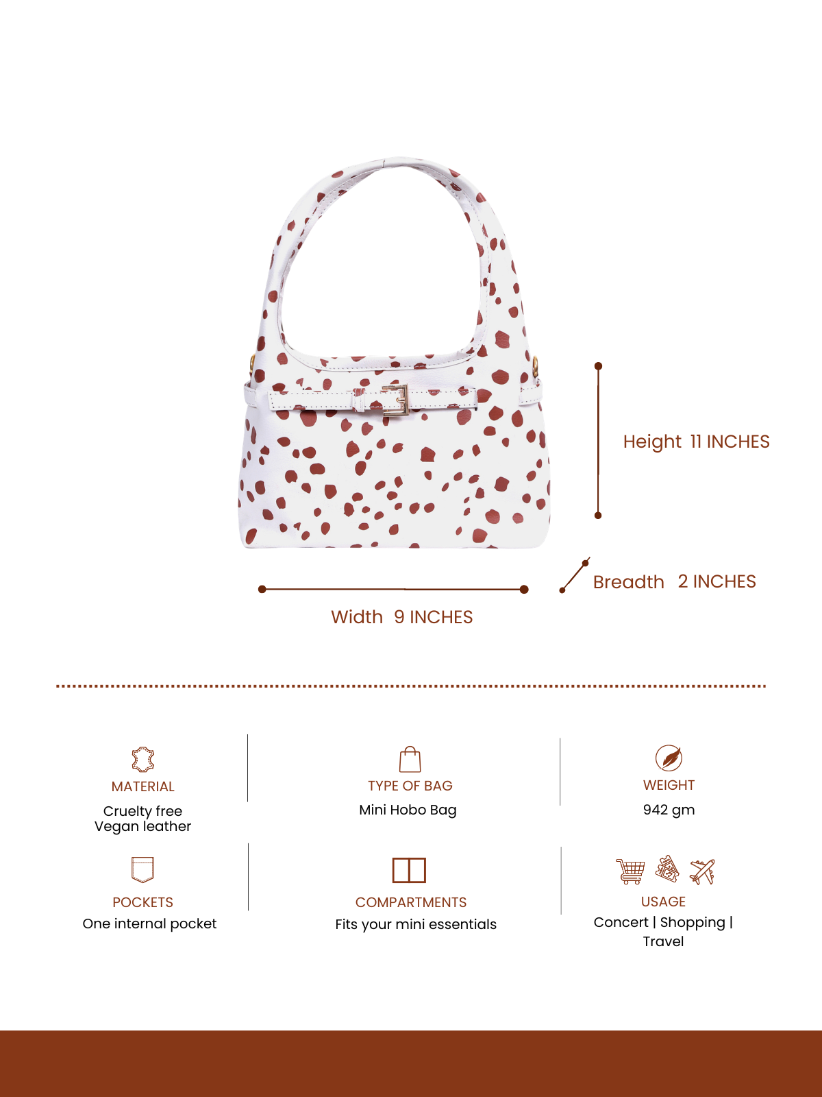 Dotted Mini Hobo Bag