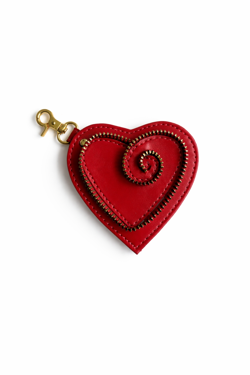 Zip Heart Mirror Bag Charm