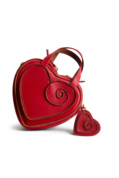 Zip Heart Mirror Bag Charm