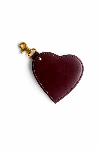Wine Heart Mirror Bag Charm