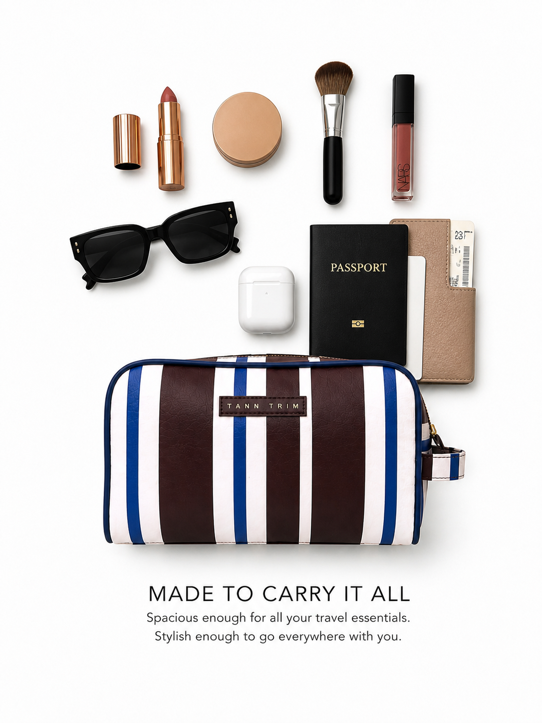 The Stripe Travel Kit- Indigo