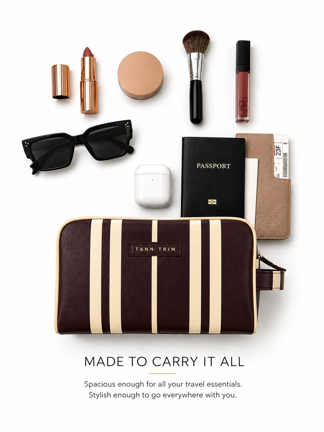 The Stripe Travel Kit- Butter Yellow