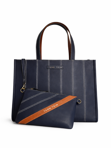 The Stacker Tote- Navy Blue