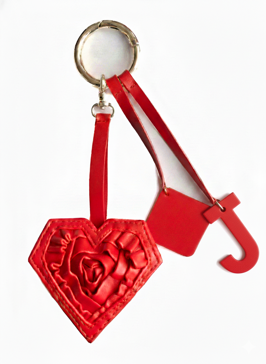 Heart & Initial Bag Charm