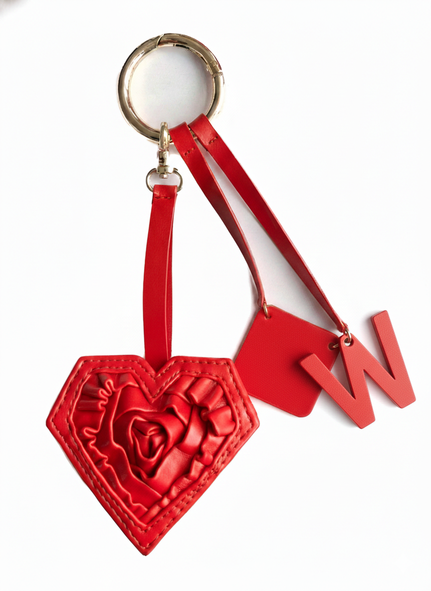 Heart & Initial Bag Charm