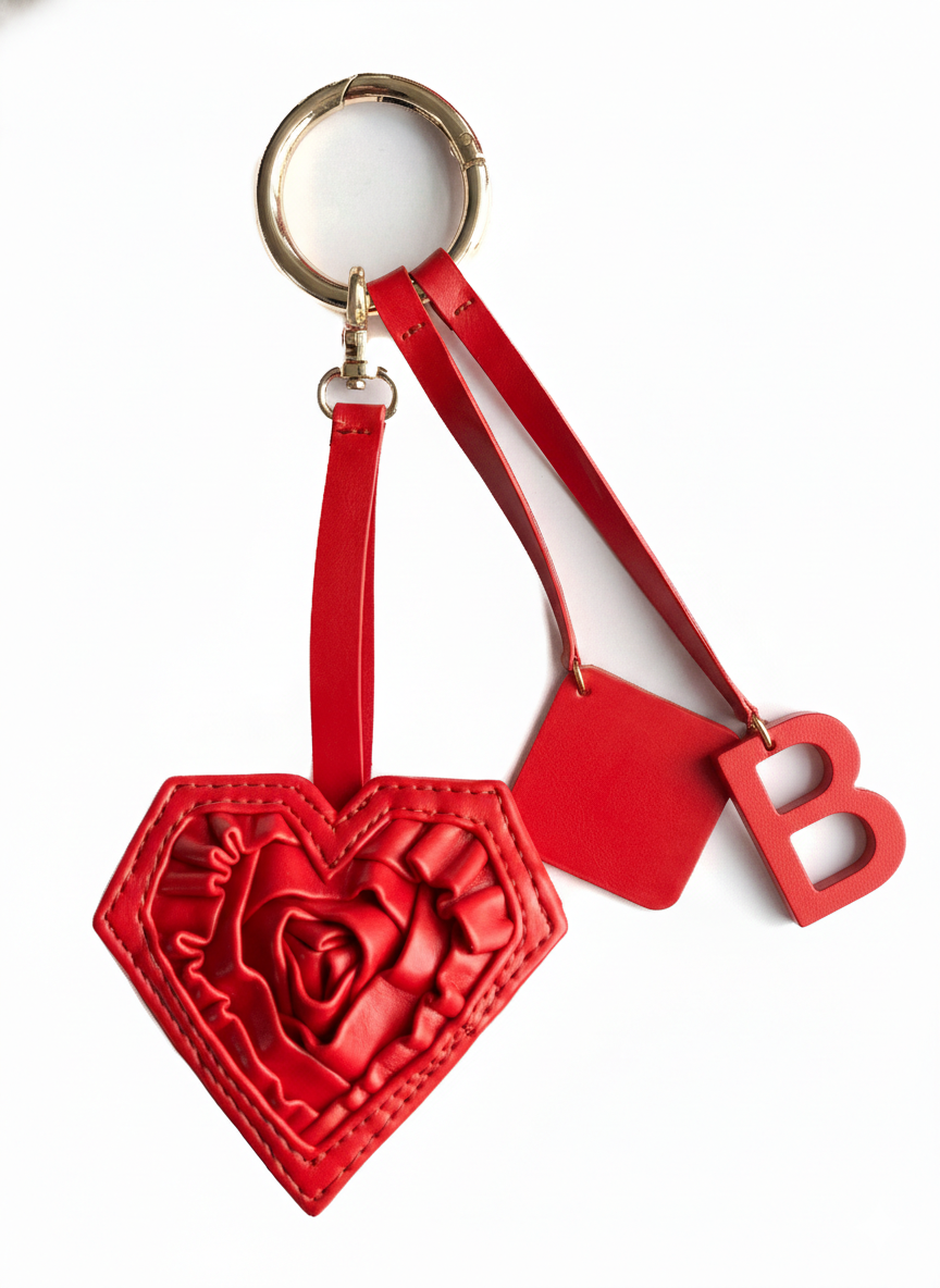 Heart & Initial Bag Charm