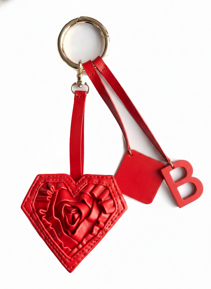 Heart & Initial Bag Charm