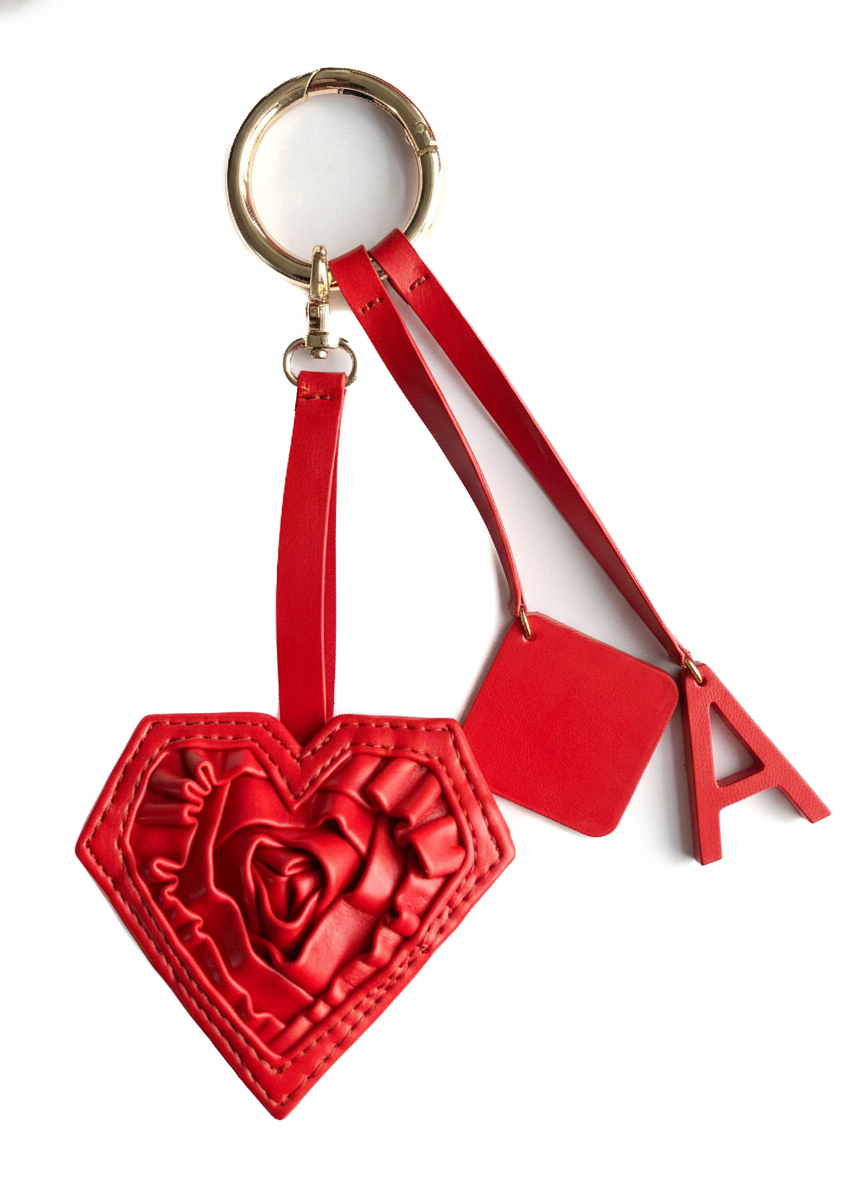 Heart & Initial Bag Charm