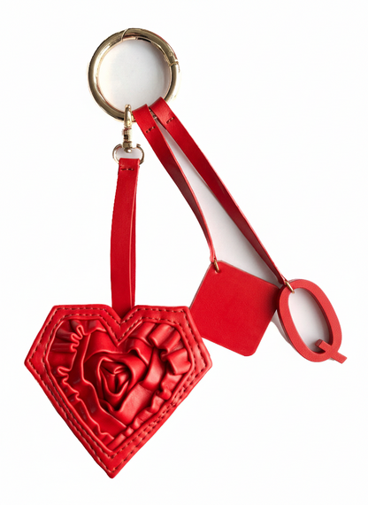 Heart & Initial Bag Charm