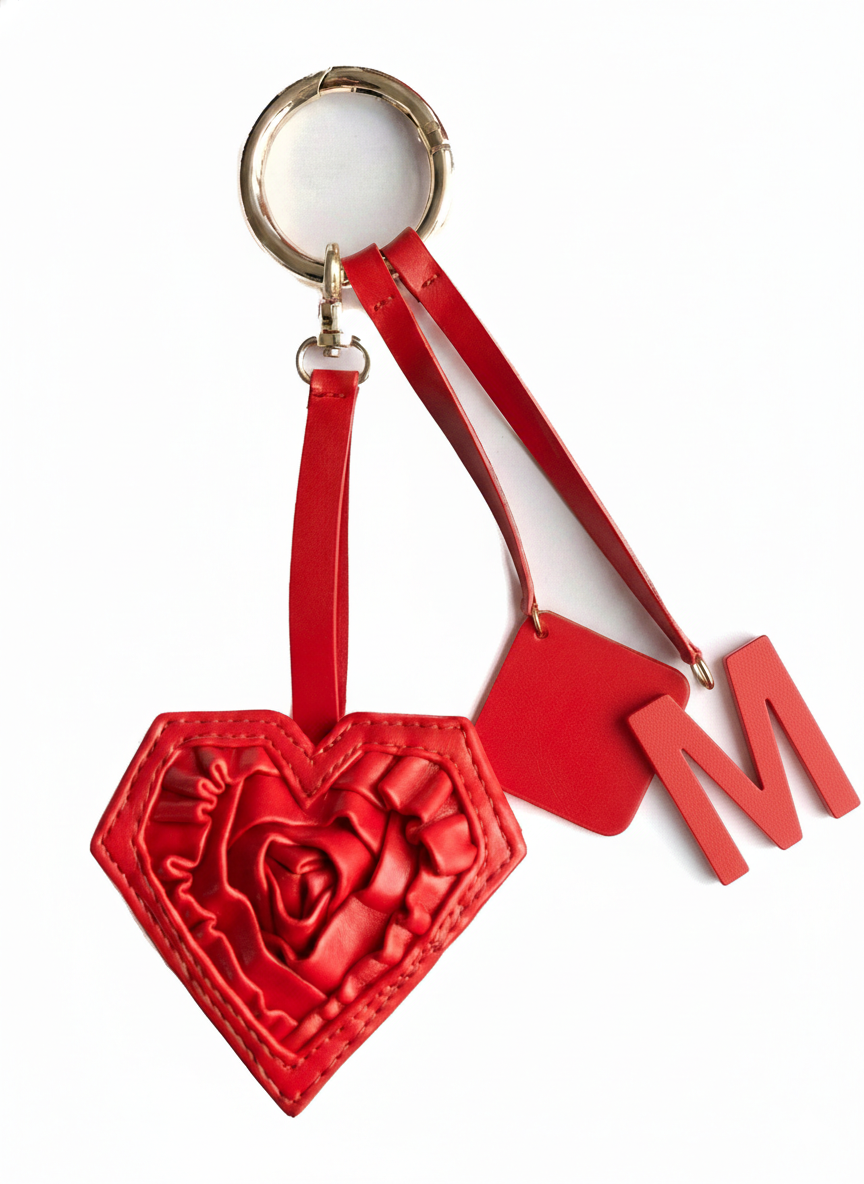 Heart & Initial Bag Charm
