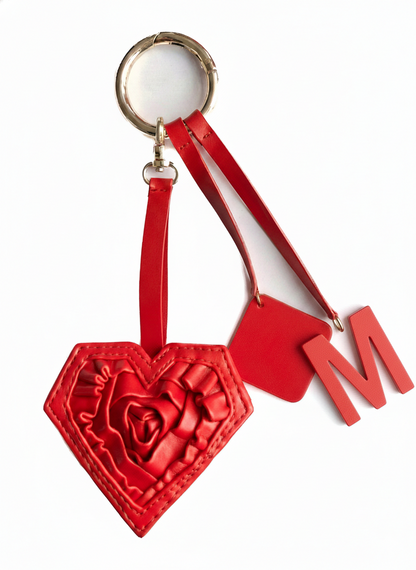 Heart & Initial Bag Charm