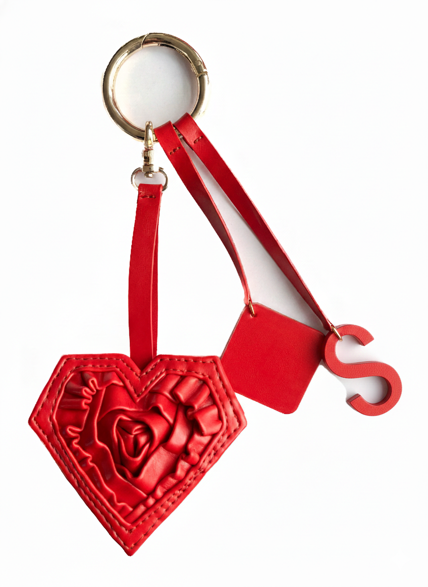 Heart & Initial Bag Charm