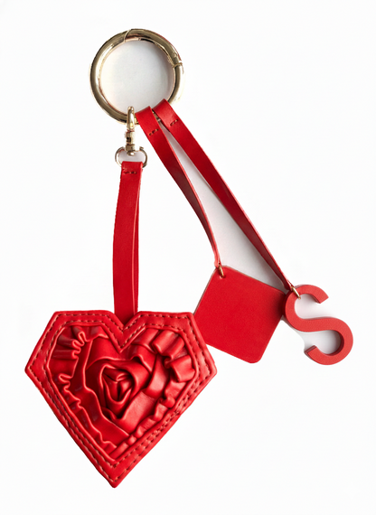 Heart & Initial Bag Charm
