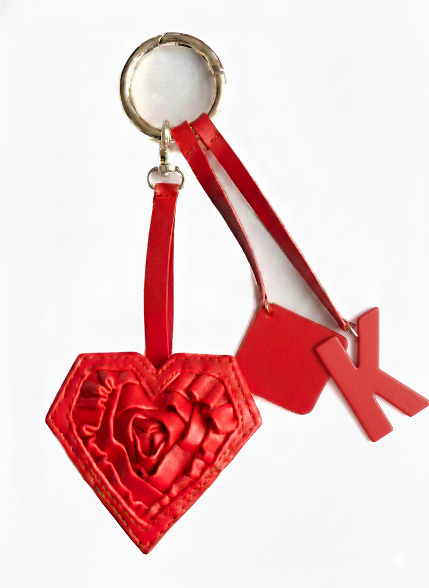 Heart & Initial Bag Charm