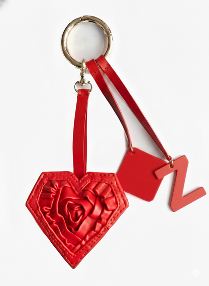 Heart & Initial Bag Charm