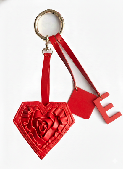 Heart & Initial Bag Charm
