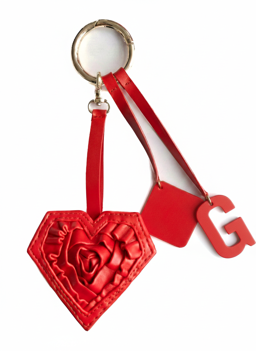 Heart & Initial Bag Charm