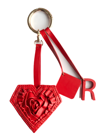Heart & Initial Bag Charm