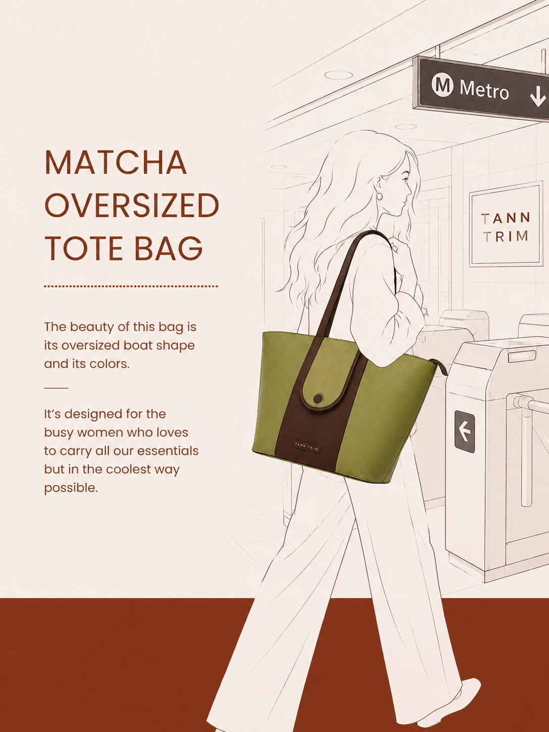 Matcha Oversized Tote Bag