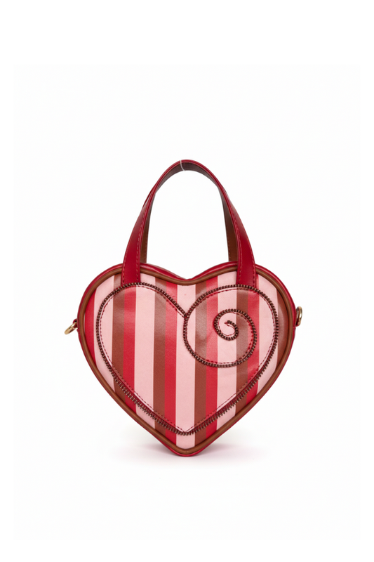 Stripe Chain Heart Bag